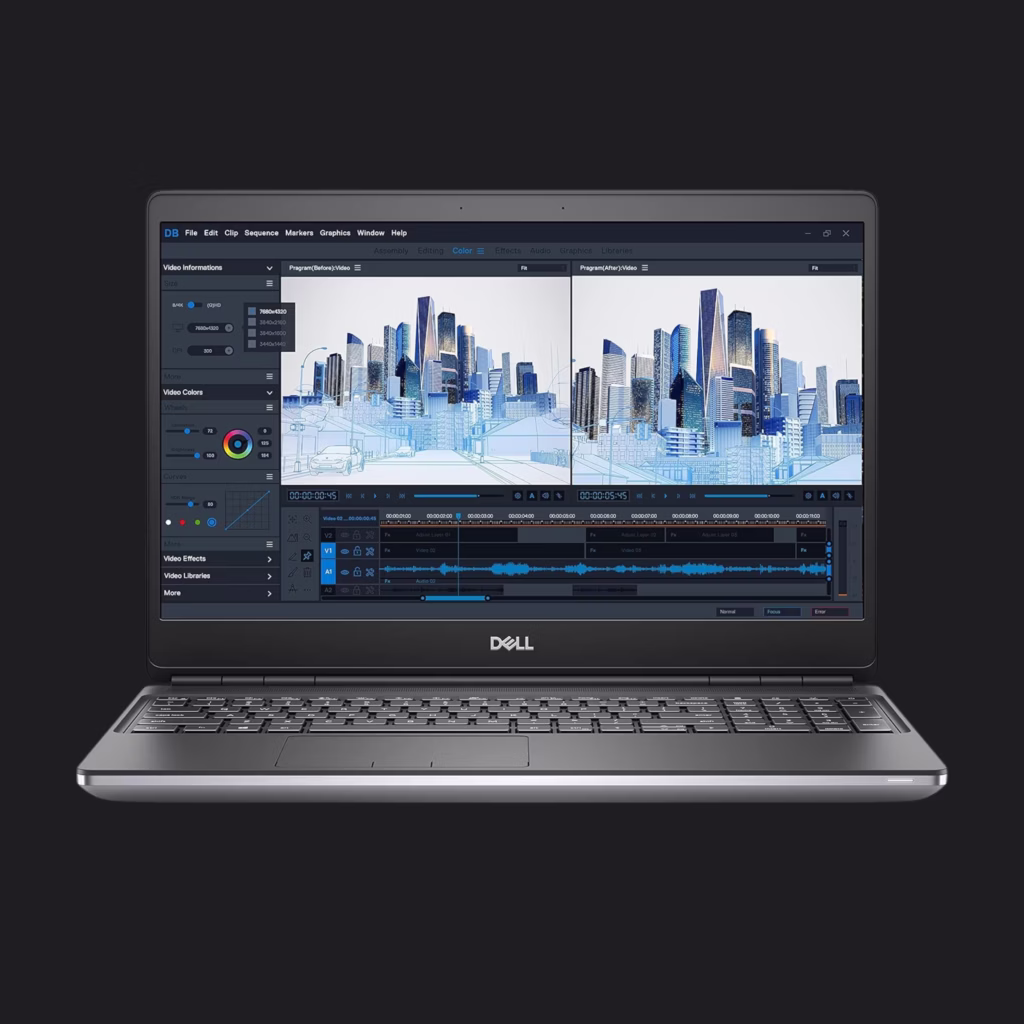 Dell Precision 7560 Intel Core i9-11950H Processor, 32GB RAM, 1TB SSD, 15.6″ FHD Display, NVIDIA RTX Graphics, Backlit Keyboard, Thunderbolt 4, Wi-Fi 6, Fingerprint Reader